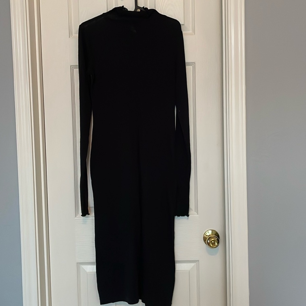 Turtleneck Black Long Dress